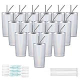 COKTIK 16 PACK 20oz Tumbler Cup Double Wall Vacuum Insulated Travel Mug Bulk, Stainless Steel Tumble