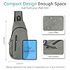 TITECOUGO Small Sling Bag Lightweight Canvas Crossbody Bag for Women Rucksack for Men Running Backpack Travel Chest Pack Shoulder Daypack for Gym Work Outdoor Hiking Sports Dark Grey #3
