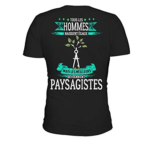 TEEZILY T-Shirt Homme Tous Les Hommes Naissent égaux mais Les Meilleurs Deviennent paysagistes - Noir - XL Cover