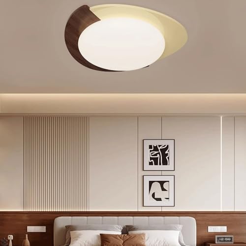 Plafonnier en bois de noyer massif pour chambre et bureau chic