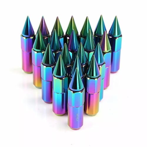 Image of M12X1.5 Spiked Nuts for Rims Aluminum Extended Tuner Lug Nuts 20PCS 60MM (Color)
