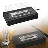 QEENTOE Deko Feuerschale - Klein Moderne Feuerstelle,Schwarz Geeignet für Café, Schlafzimmer, Terrasse, Dekoration für Outdoor-Partys und gemütliche Atmosphäre - Rechteck