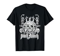 Black sabbath design. Official Licensed Bravado Black Sabbath Vintage Dancing Skeletons T-shirt Lightweight, Classic fit, Double-needle sleeve and bottom hem