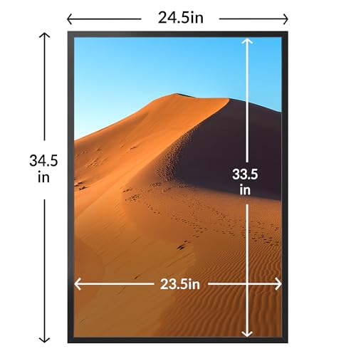 Image of LaVie Home 24x34 Picture Frame for Wall Display, 24x34 Black Picture Frame with HD Plexiglas, 24 x 34 Photo Frame 1 Pack, Display Frame for Vertical or Horizontal, Classic Collection
