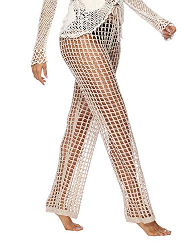 Swimsuit Cover Up Pants For Women Sheer Beach Sexy Swimwear Coverup Pant See Through Swim Bikini Bathing Suit - Thumbnail 3