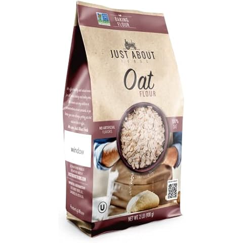 Oat Flour 2 LB | Rich in Dietary Fiber | Helps with Cholesterol Lowering and Heart Health | Certified Kosher | Just About Foods Cover