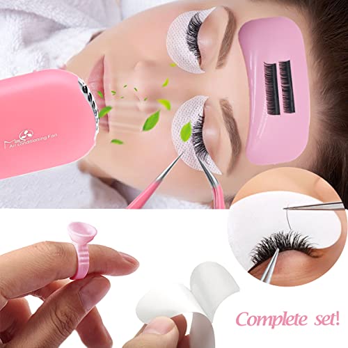267 Pcs Eyelash Extension Supplies Lash Extension Kit Usb Air Conditioning Blower,Silicone Pad,Under Eye Gel Pads,Mini Makeup Mirror,Tapes,Tweezers,Glue Rings,Eyelash Brushes,Micro Brush Applicators #TOP4