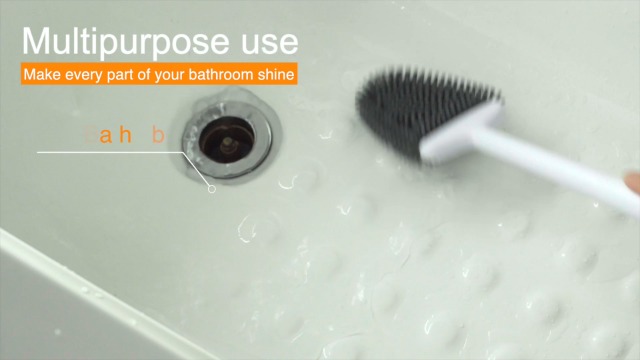 Sellemer Silicone Toilet Brush, Ventilation Slots Holder 1 Pack Pearl White