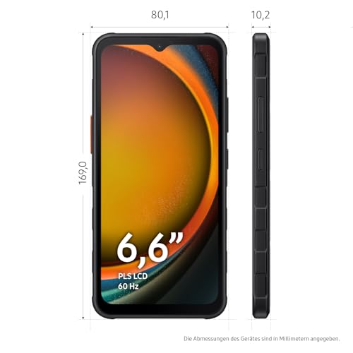 Samsung Galaxy Xcover7 Enterprise Edition, robustes 6,6 Zoll Android Smartphone, 128 GB, 4.050 mAh Akku, Business Handy, wassergeschützt, Smartphone ohne Vertrag, Schwarz