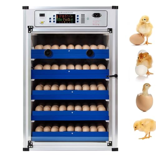 Incubadora automática de huevos con volteador y control de temperatura, capacidad de 340 huevos para incubar pollos y codorniz, pantalla LED, kit de incubadora de aves de corral para uso agrícola