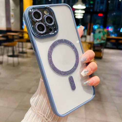 Coque magnétique iPhone 12 transparente pailletée avec induction MagSafe stable