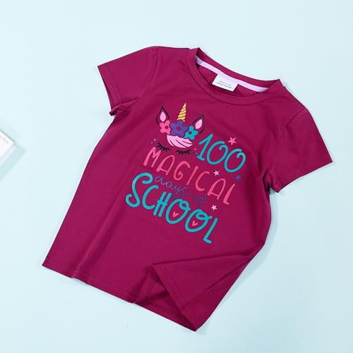 Image of 100 Days of School Shirt Girls and Kids Unicorn Heart Shirt