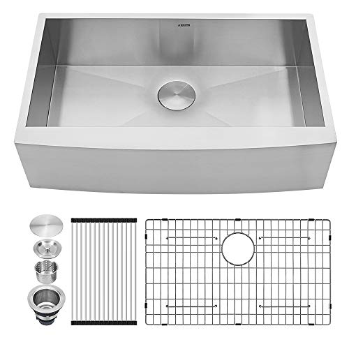 33 Farmhouse Sink - Kichae 33 Inch Kitchen Sink Apron Front Deep Single Bowl 18 Gauge Stainless Steel Kitchen Farm Sink 33 Farmhouse Sink - Kichae 33 Inch Kitchen Sink Apron Front Deep Single Bowl 18 Gauge Stainless Steel Kitchen Farm Sink