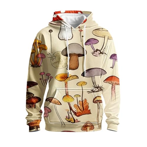 Sudadera hombre con capucha casual verde oscuro XL con estampado 3