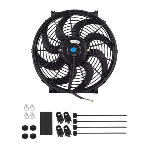 Ventilador Radiador Eléctrico Universal 9 Pulgadas 12V 80W 2100RPM Motor Automotriz Ventilador De Refrigeración De Radiador Cuchillas Conjunto Frío Eléctrico