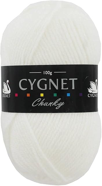 Cygnet Chunky White Yarn: 100g