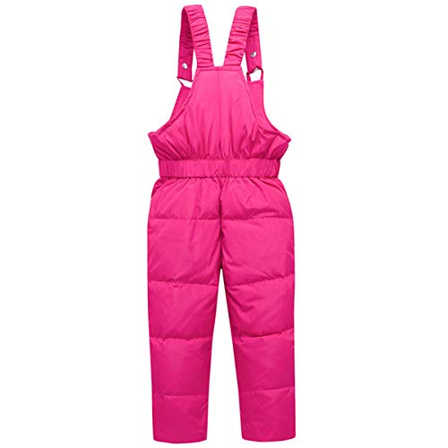 image for REWANGOING Baby Girls Winter Warm 2pcs Fur Trim Hooded Puffer Down Jac