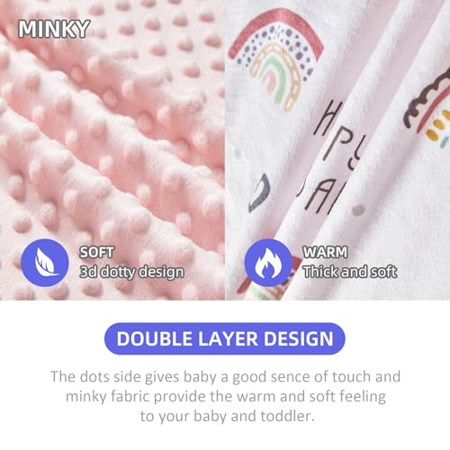 Image of Baby Nursery Bed Blankets Ultra Soft Double Layer Mini Blanket Minky Blanket Receiving Blankets Shower Gifts(30 inch*40 inch,Rainbow)