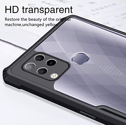 Image of REALCASE Hot 10S Back Cover Shockproof Bumper Crystal Clear | 360 Degree Protection TPU+PC | Camera Protection | Acrylic Transparent Eagle Cover Case for Infinix Hot 10s (X-Black)