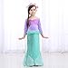Girls Little Mermaid Princess Costume, Sequins Fancy Dress up Halloween party (130CM(5-6T)-XL, Green-Purple)