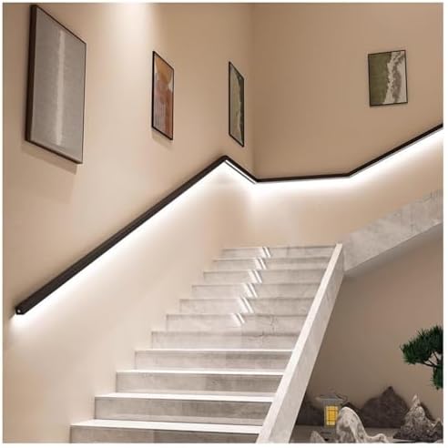 LED Aluminum Handrail Stair Lighting with Easy Itallation Indoor/Outdoor Handrail for Patios and Terraces Corridor Wall Sconce Safe and Stylish Step Lighting