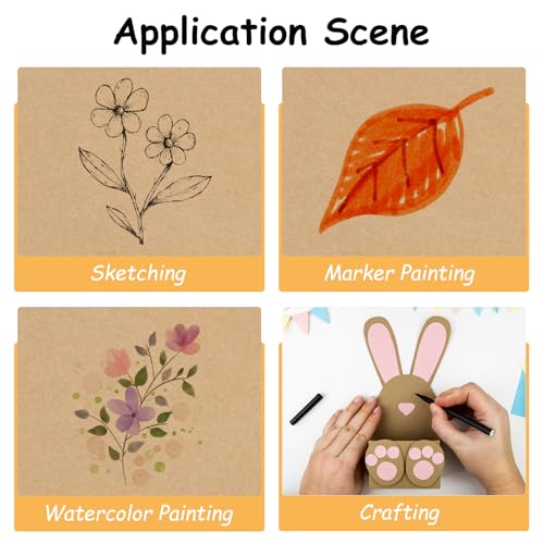 Papier kraft de 19,1 x 19,1 cm marron et résistant pour pliages complexes - 40 Pcs