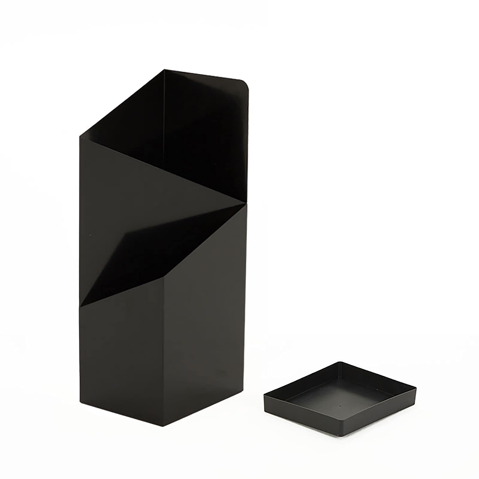 WXPGFEQ Metal Umbrella Stand, Free Standing Square Umbrella Holder for Hallway Entryway, with Removable Drip Tray