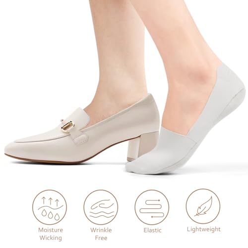 Image of floconssy No Show Socks Womens Nylon Non Slip Low Cut Invisible Liner Footies Thin Silk Socks for Flats Loafers 6 Pairs