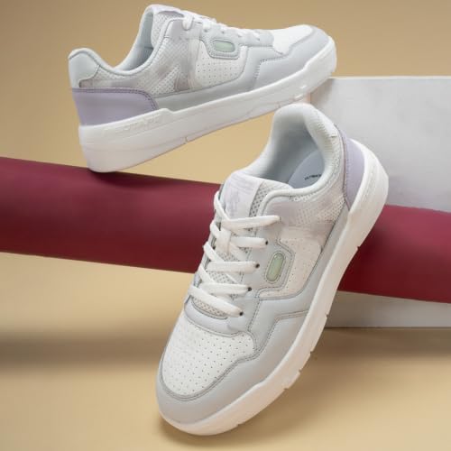 Image of Red Tape Women's Sneakers White Lilac Pu TPU Round Toe Lace-Up