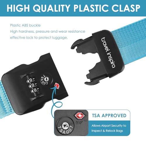 Image of Travel Inspira Luggage Straps for Suitcases with TSA Lock, Protect Your Luggage Anti-Burst, High Visibility Color, Easy to Identify Luggage Adjustable Heavy Duty Belt for 20-28 Inch Suitcases