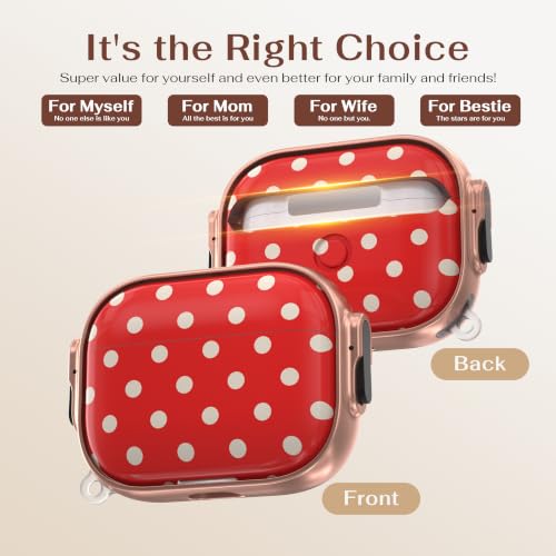 Image of for AirPods Pro 3 Case with Safety Lock, Magsafe Compatible,Red Polka Dot
