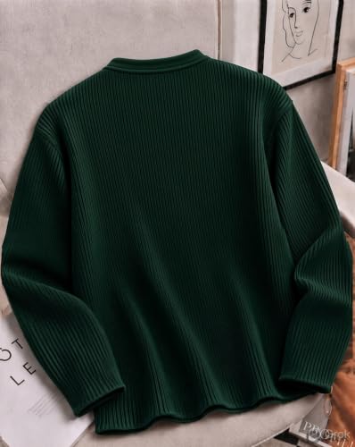 Image of AUSK Men's Premium Frill Texture Henley T Shirts || Full Sleeve Cotton Blend Casual T Shirt || Regular Fit T Shirts for Men || Ideal, Travel & Office Wear