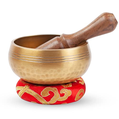 Tibetan Singing Bowl Set - Easy To Play Original Handcrafted Music Sound 7 Chakra Healing Gift By Himalayan Bazaar
