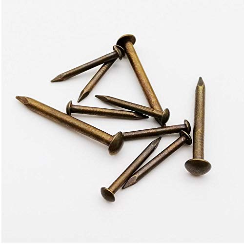 Hardware Nails, concrete nail, 10/100 piezas Clavos de cobre puro bronce, cabeza redonda pequeña, diámetro 1.2-2.8 mm, longitud 8-50 mm, usado para bisagras de muebles miniatura 2