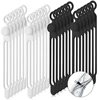 40 Stück Silikon Kabelbinder - Wiederverwendbare Kabelorganizer Bunt