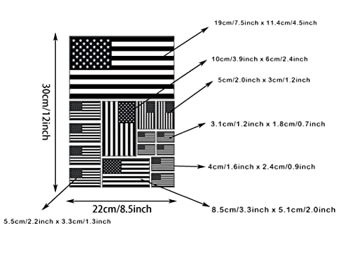 Image of CANTENDO 3Pack Black US American Flag Decal - Black US American Flags Reflective Vinyl Car Stickers - for Car Window Bumper Waterproof Sticker (12 x 8.5 Inch)