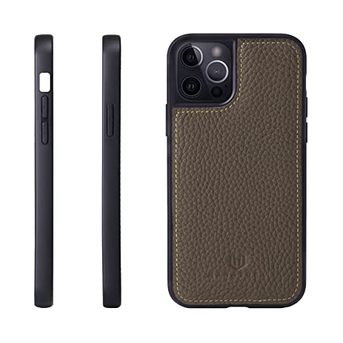 iPhone13 Pro Max ケース 本革 シュリンクカーフレザー 耐衝撃 ハンドメイド ギフト おしゃれ シンプル 大人可愛い メンズ レディース スマホケース もぐら色 トープ SPG-13ProMax-Taupe