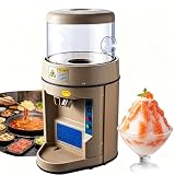 Frantumatore di ghiaccio elettrico 480W con pulsante di arresto quantitativo, 3 impostazioni timer: 1/10s, 2/20s, 3/30s, Frantumatore di ghiaccio commerciale per negozi di dessert