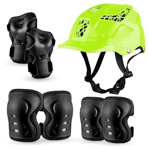 Image of JASPO Neo Kids Protective Gear Set | SX-4 | Knee Pads, Elbow Pads & Wrist Guards for Skating, Cycling & Skateboarding (Small Size)