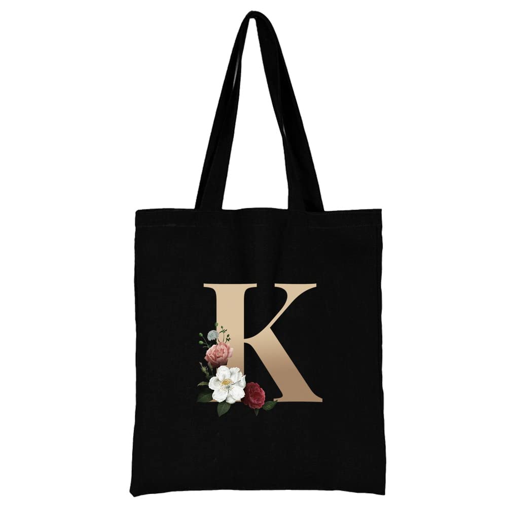 26 Letter Printed Canvas reusable grocery bags, Foldable Casual Travel HandBag, Shoulder Beach Tote Bags, Shopper bag eco friendly super strong washable Storage bags Shopping bag Canvas bag for Women