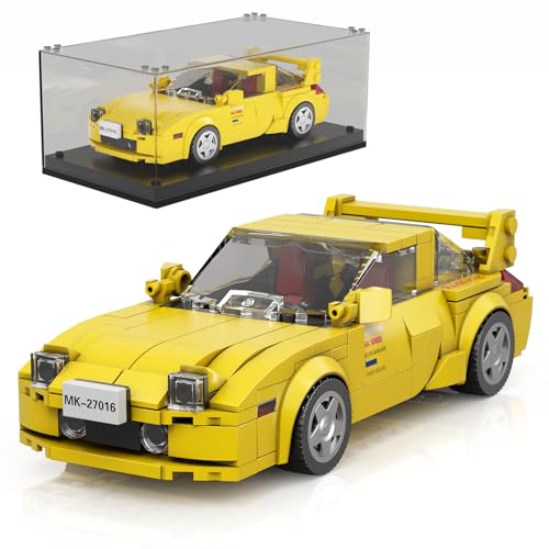 Mould King Initial D RX-7 Model Car Building Blocks with Display Case, 27016 Model Car Kits Speed Champion Building Building Kits for Adults and Kids 8+(329 PCS)