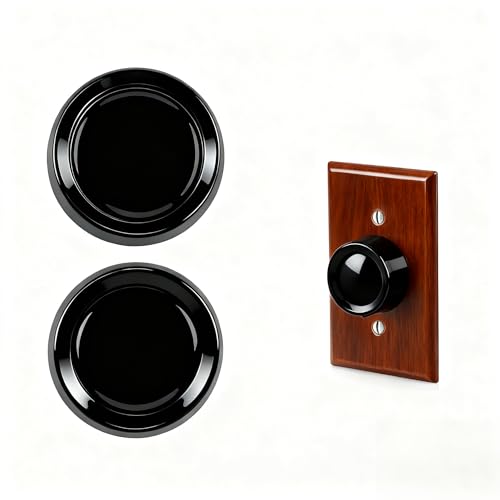 2Pcs Black RK-WH Rotary Dimmer Knob Replacement for Rotary Dimmer Switch Fan Control RK-IV Round Dimmer Switch Knob Black (No Back Panel)