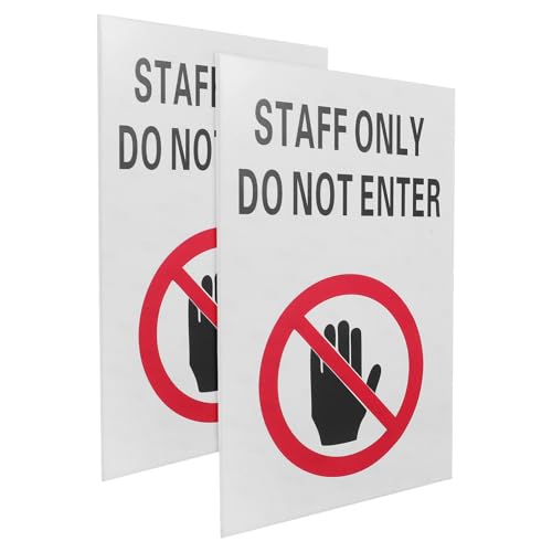 Healvian Segnale di Divieto di Accesso Autoadesivo 20X30 CM 2 Pezzi Cartello di Avvertimento per Sicurezza Area Privata Resistente alle Intemperie per Uso Interno ed Esterno per