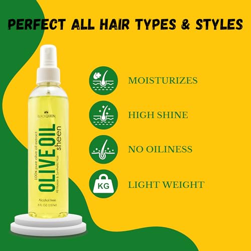 Black Queen Olive Oil Sheen Spray para cabello 4C - Pack de 3 miniatura 5