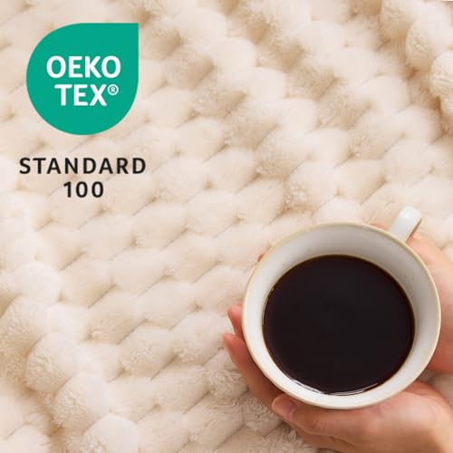 Vielit Kuscheldecke Flauschig 150x200 cm – Ultraweiche Fleecedecke für Couch & Sofa, Warme Wohn- & Kuscheldecke, Leichte Sofadecke, Gemütliche Couchdecke, Atmungsaktiv & Pflegeleicht Decke Beige