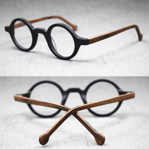 Image of Hand Made Small Vintage Round Eyeglass Frames Full Rim Acetate Glasses B002
