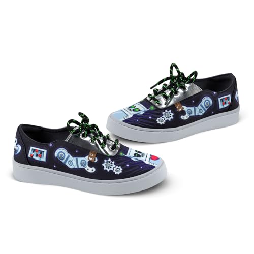 Image of Hot Chocolate Design All-Day Women's Lace-Up Sneakers | Canvas Upper, Cushioned Footbed with Arch Support, Flexible Rubber Outsole, Vegan Construction, Casual Everyday Sneakers
