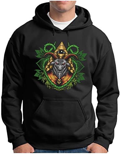 Sweat à capuche satanisme chèvre pentagramme athée homme OM3