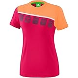 Erima Damen T-Shirt 5-C Love Rose/Peach/Weiß 36