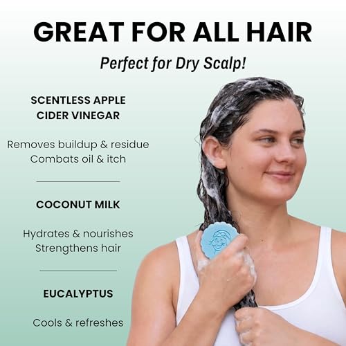Image of Otter co. Tea Tree Conditioner Bar for Dry, Itchy, Flaky Scalp - Soothe and Hydrate - Zinc, Apple Cider Vinegar, Moisturizing Bar Conditioner - Vegan, Natural, Sulfate Free - All Hair Types, USA Made